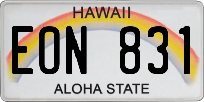HI license plate EON831
