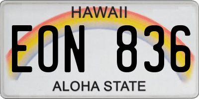 HI license plate EON836