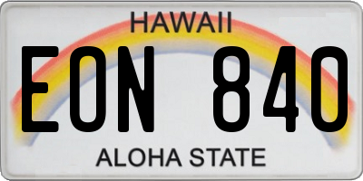HI license plate EON840