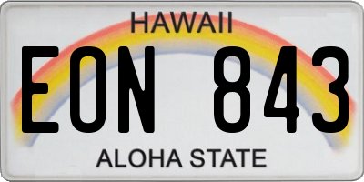 HI license plate EON843