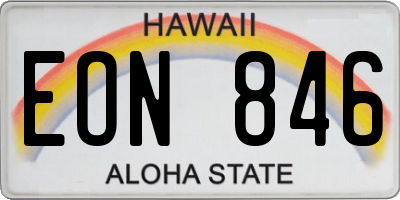 HI license plate EON846
