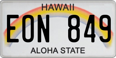 HI license plate EON849
