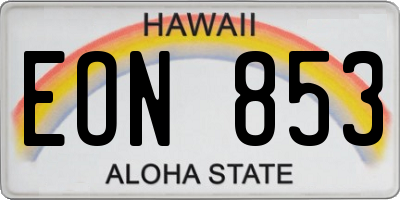 HI license plate EON853