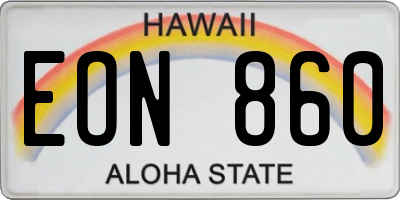 HI license plate EON860