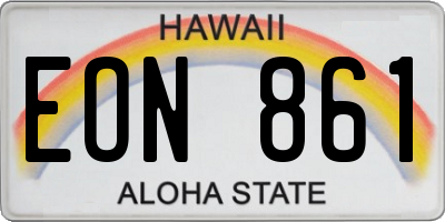 HI license plate EON861
