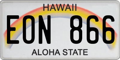 HI license plate EON866