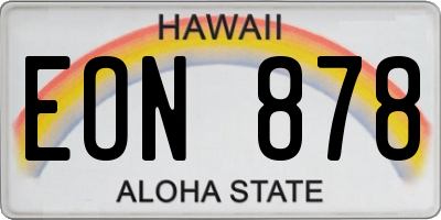 HI license plate EON878