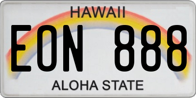 HI license plate EON888