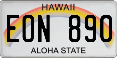HI license plate EON890