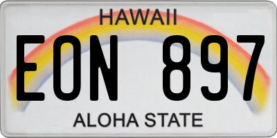 HI license plate EON897
