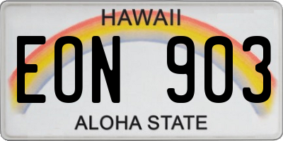 HI license plate EON903