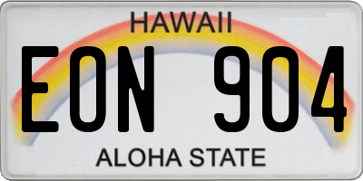 HI license plate EON904
