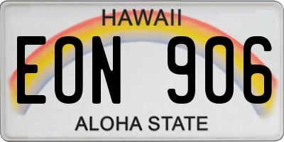 HI license plate EON906