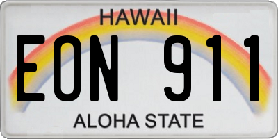 HI license plate EON911