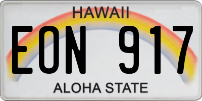 HI license plate EON917