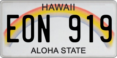 HI license plate EON919