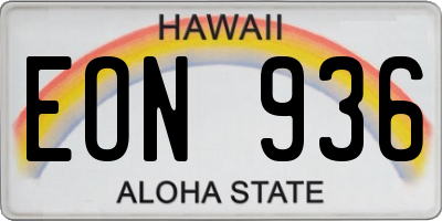 HI license plate EON936