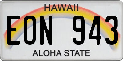 HI license plate EON943