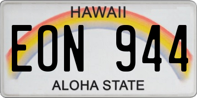 HI license plate EON944