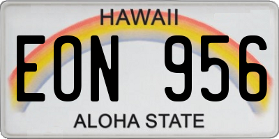 HI license plate EON956