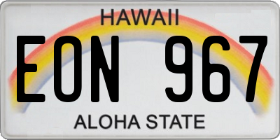 HI license plate EON967