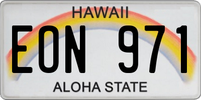 HI license plate EON971