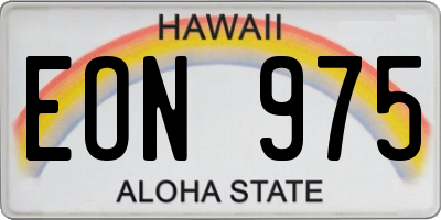 HI license plate EON975