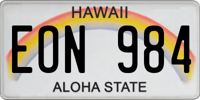 HI license plate EON984