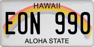 HI license plate EON990