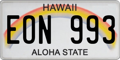 HI license plate EON993