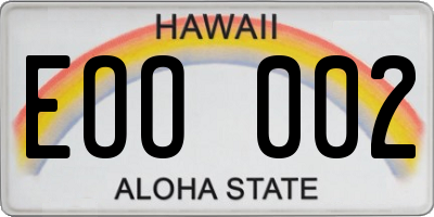 HI license plate EOO002