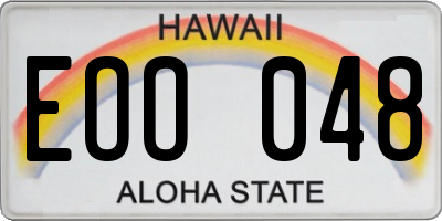 HI license plate EOO048
