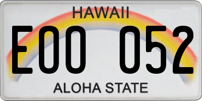 HI license plate EOO052