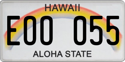 HI license plate EOO055