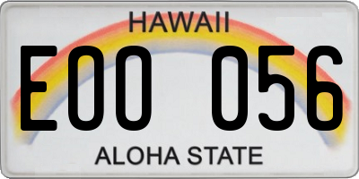 HI license plate EOO056