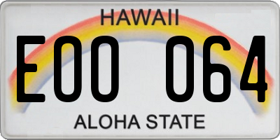 HI license plate EOO064