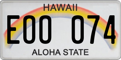 HI license plate EOO074