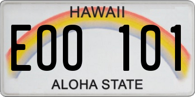 HI license plate EOO101