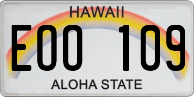 HI license plate EOO109