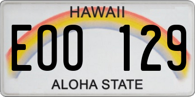 HI license plate EOO129