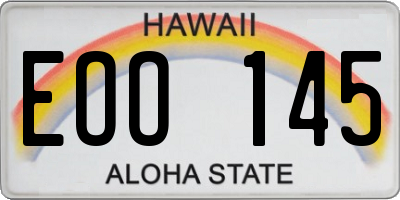 HI license plate EOO145