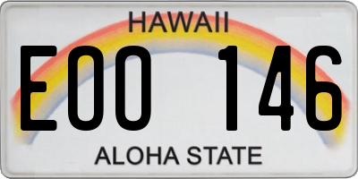 HI license plate EOO146