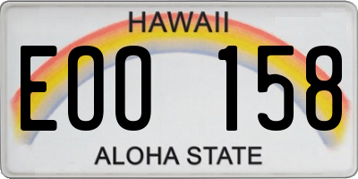 HI license plate EOO158