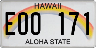 HI license plate EOO171