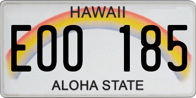 HI license plate EOO185