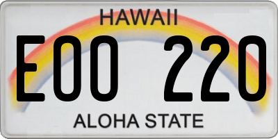 HI license plate EOO220