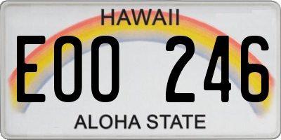 HI license plate EOO246