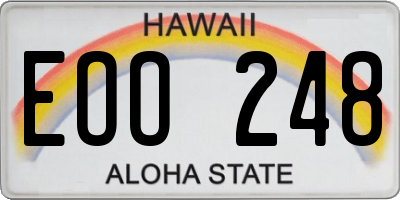 HI license plate EOO248