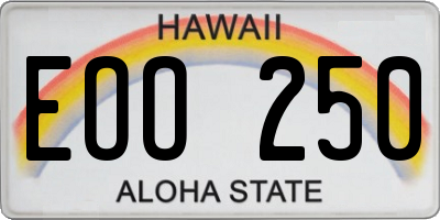 HI license plate EOO250