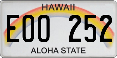 HI license plate EOO252